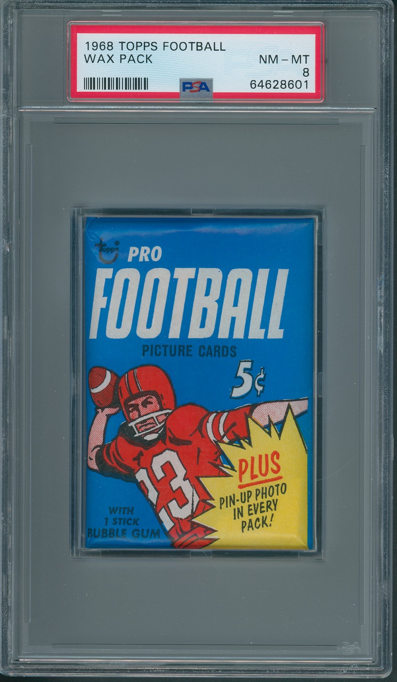 1968 Topps Football Unopened Wax Pack PSA 8 *8601