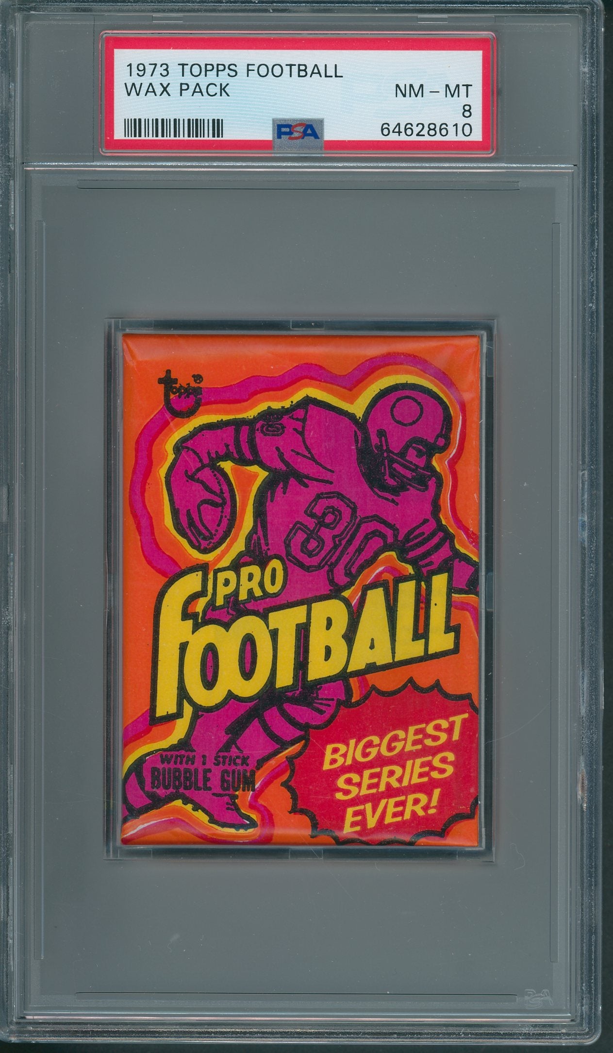 1973 Topps Football Unopened Wax Pack PSA 8 *8610