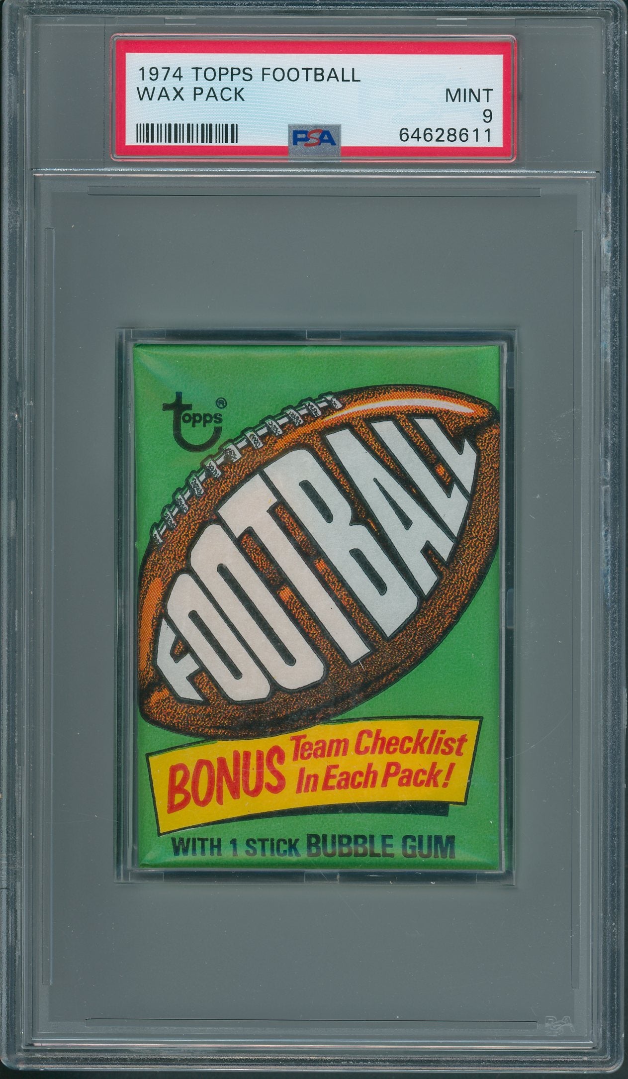 1974 Topps Football Unopened Wax Pack PSA 9 *8611