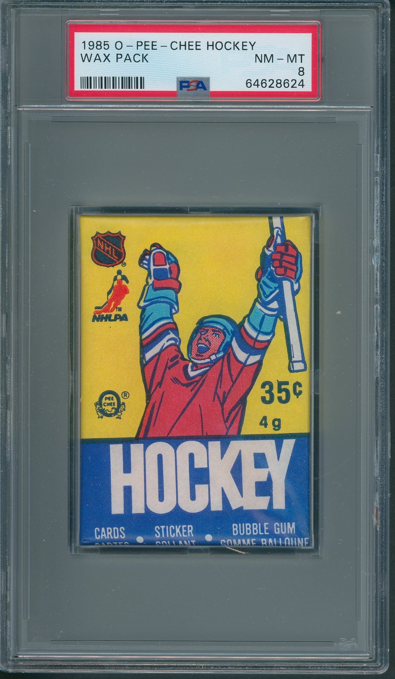 1985 1985/86 OPC O-Pee-Chee Hockey Unopened Wax Pack PSA 8 *8624