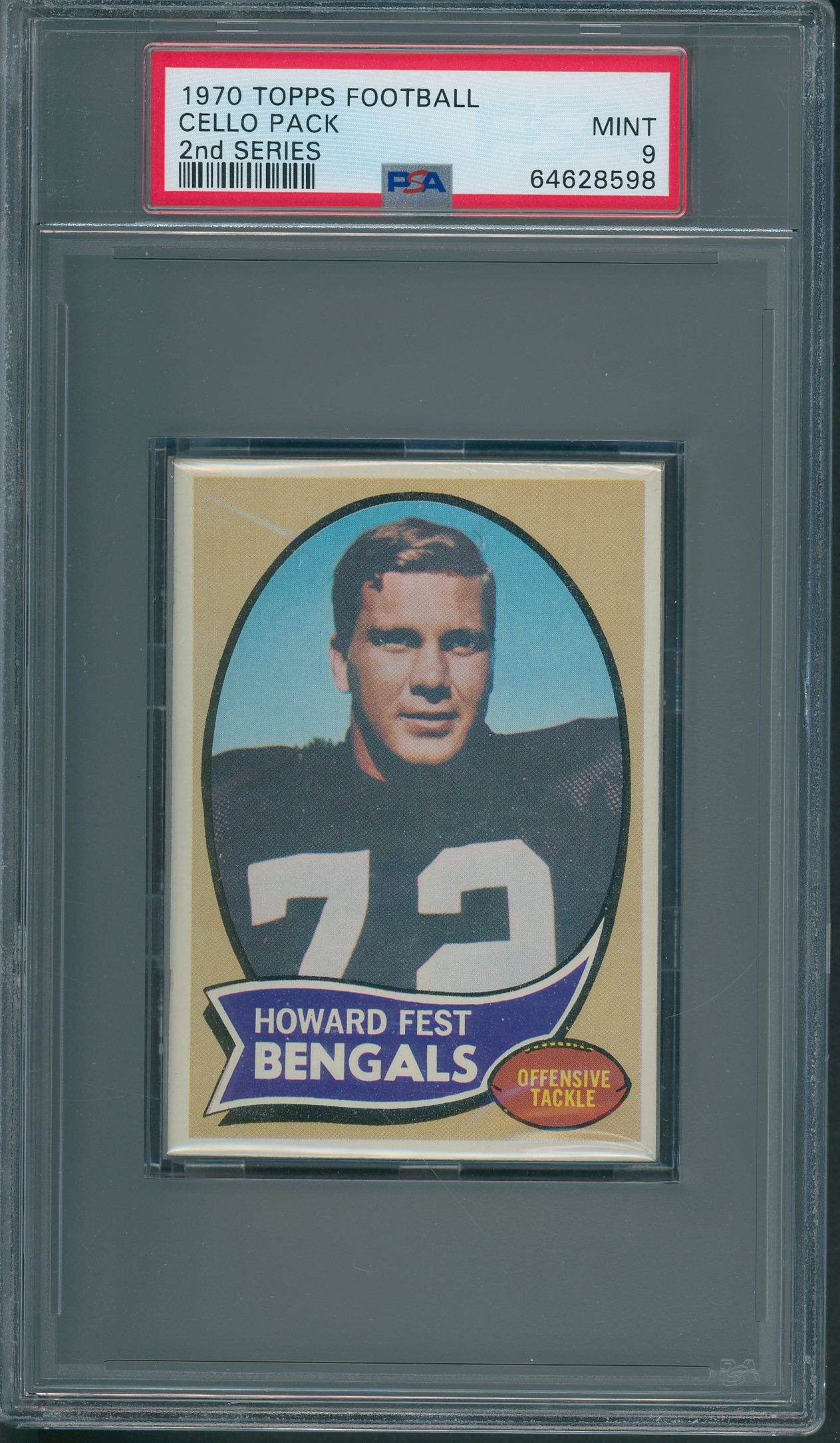 1970 Topps Football Unopened 2nd Series Cello Pack PSA 9 *8598