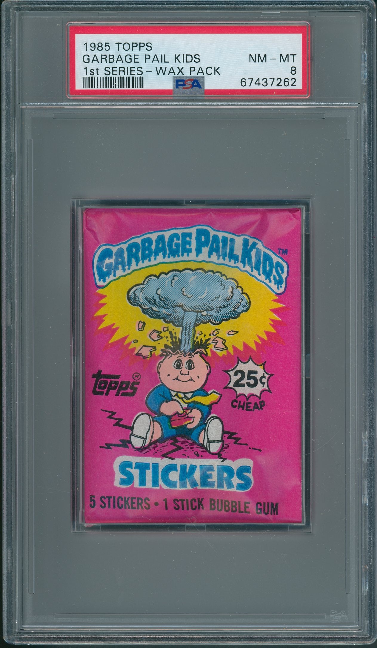 1985 Topps Garbage Pail Kids Unopened 1st Series Wax Pack PSA 8 (w/ price)