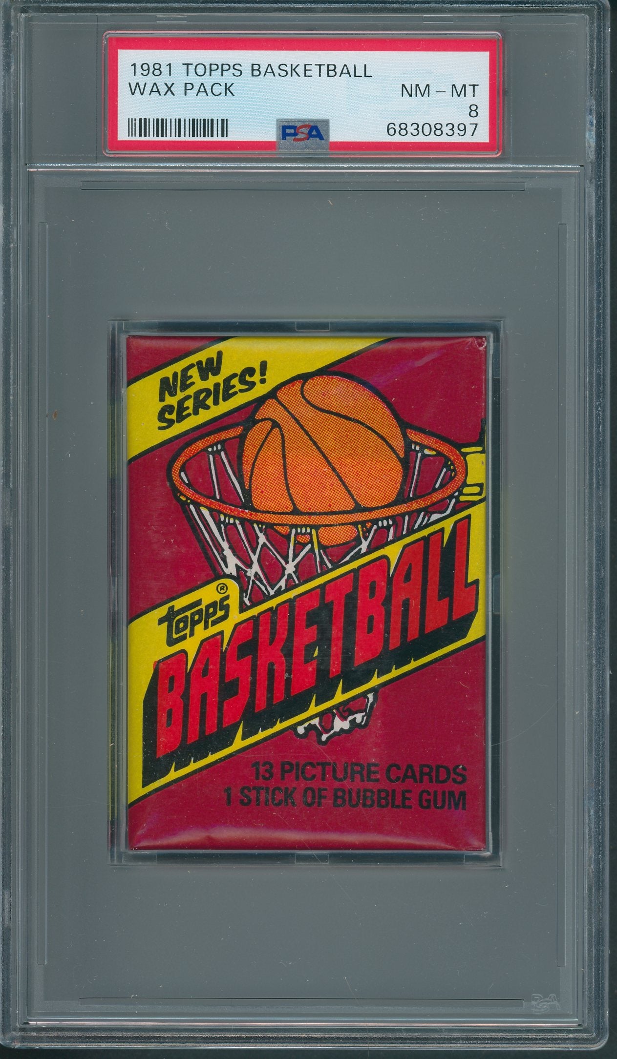 1981 1981/82 Topps Basketball Unopened Wax Pack PSA 8