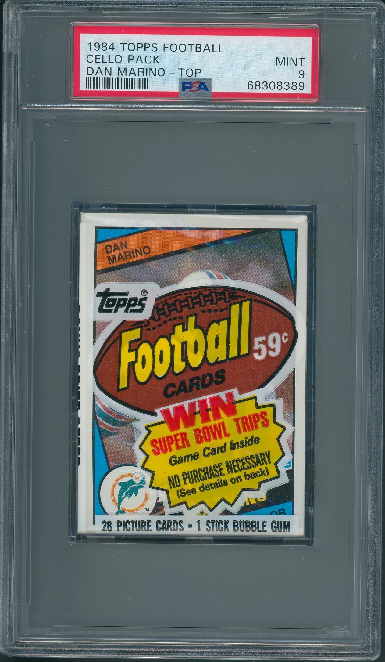 1984 Topps Football Unopened Cello Pack Dan Marino Top PSA 9 *8389