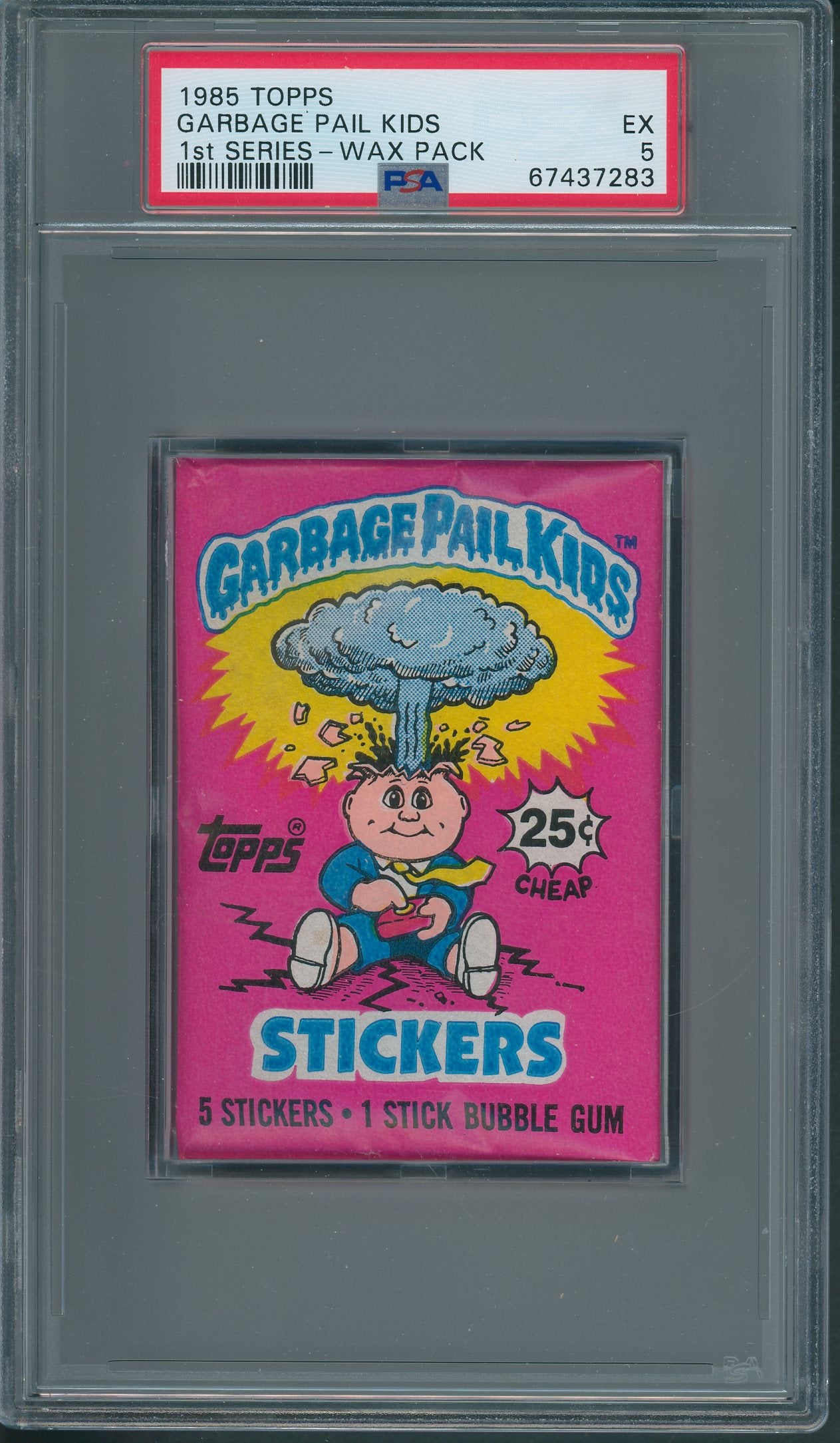 1985 Topps Garbage Pail Kids 1st Series Wax Pack PSA 5 (w/ price)