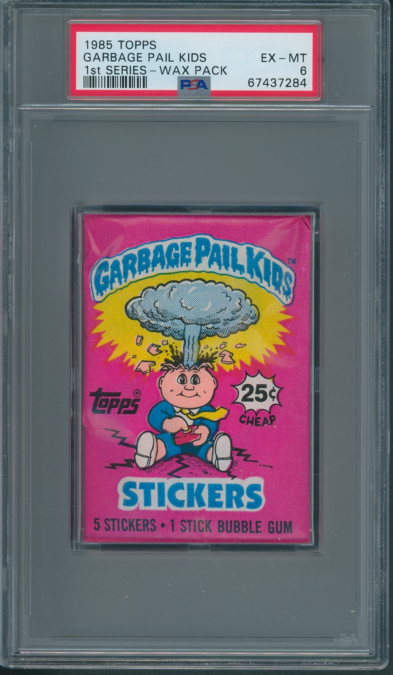 1985 Topps Garbage Pail Kids 1st Series Unopened Wax Pack PSA 6 (w/ price)