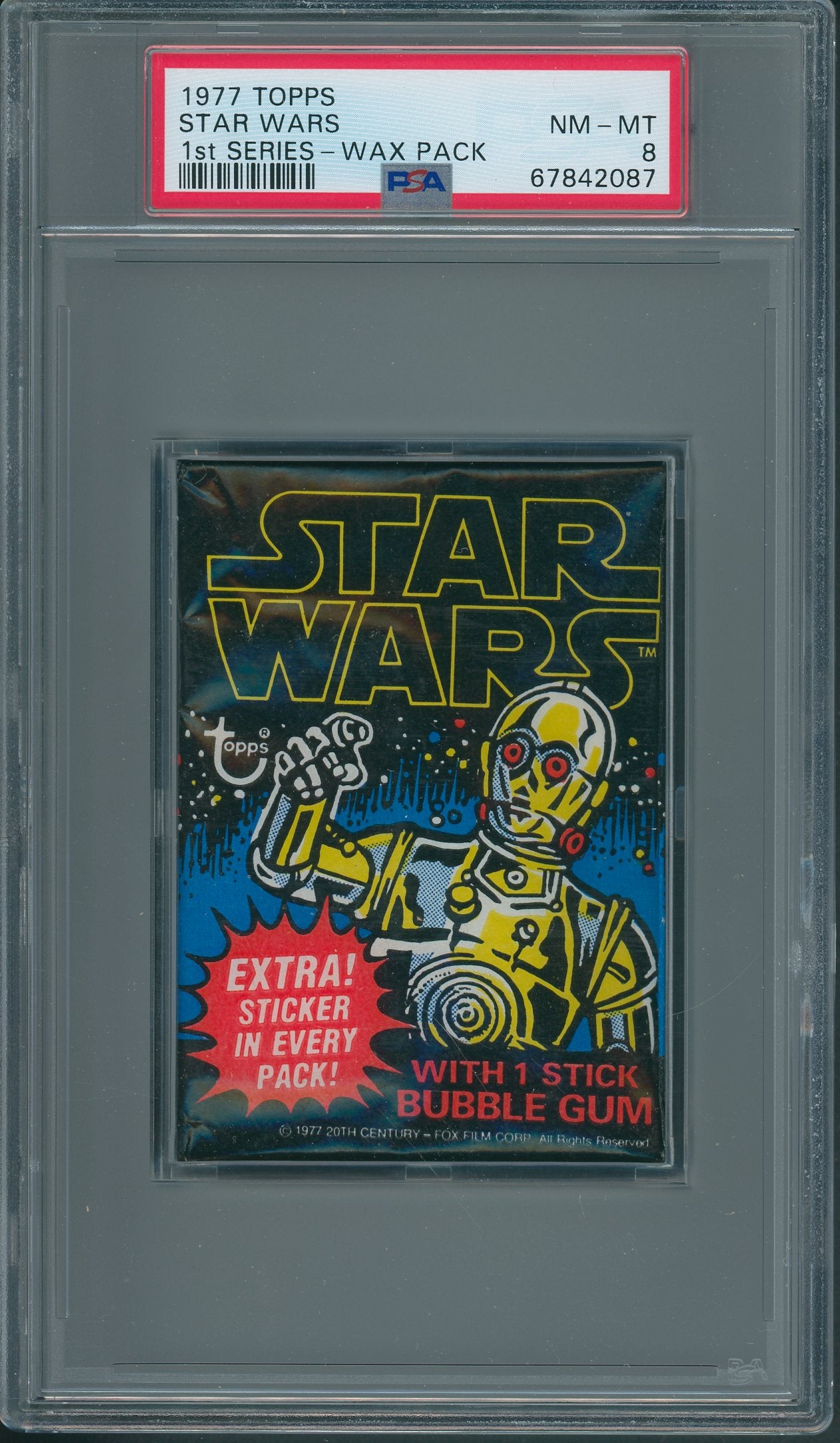 1977 Topps Star Wars Unopened 1st Series Wax Pack PSA 8