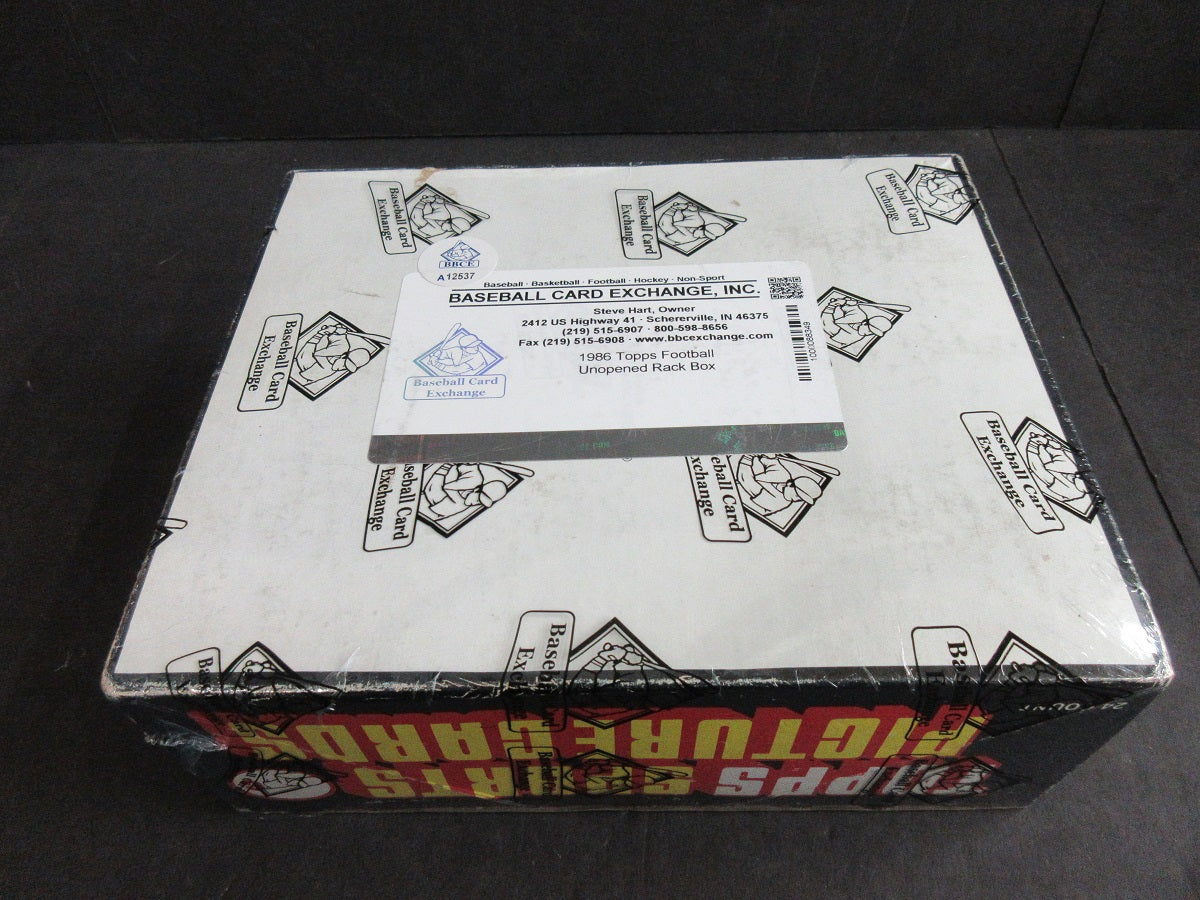 1986 Topps Football Unopened Rack Box (BBCE) (A12537)