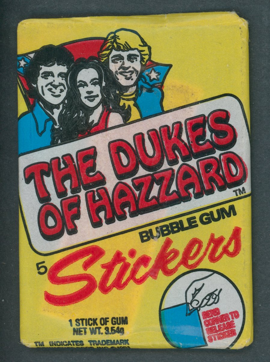 1981 Donruss The Dukes Of Hazzard Unopened Stickers Wax Pack