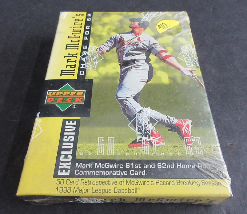 1998 Upper Deck Baseball Mark McGwire's Chase for 62 Factory Set (Yellow)