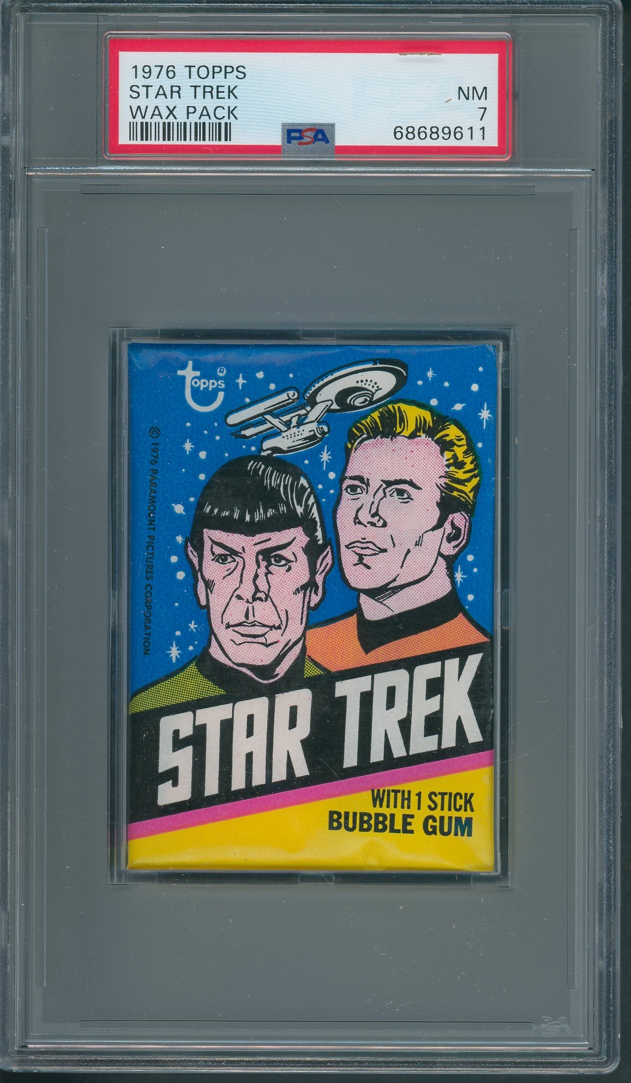 1976 Topps Star Trek Unopened Wax Pack PSA 7