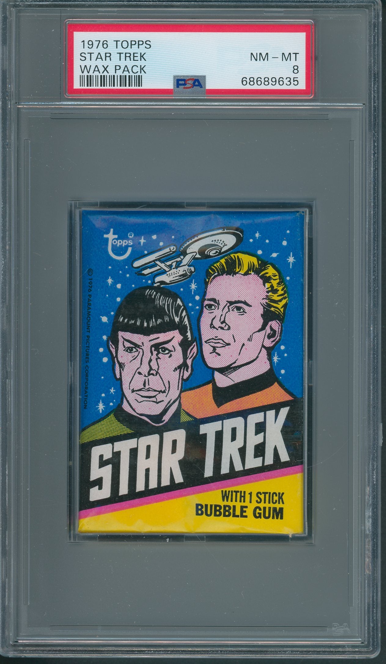 1976 Topps Star Trek Unopened Wax Pack PSA 8