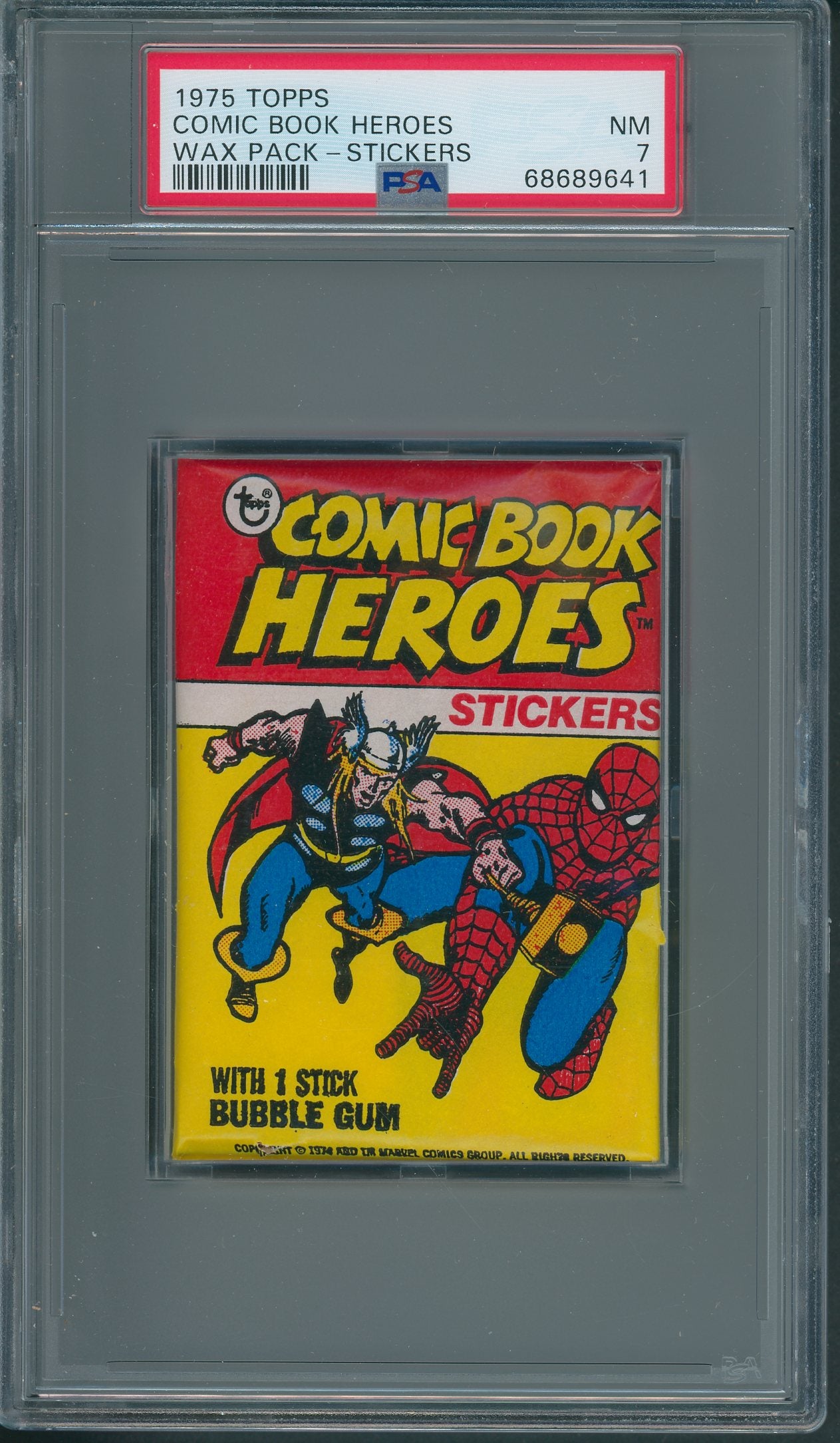 1975 Topps Comic Book Heroes Unopened Wax Pack PSA 7