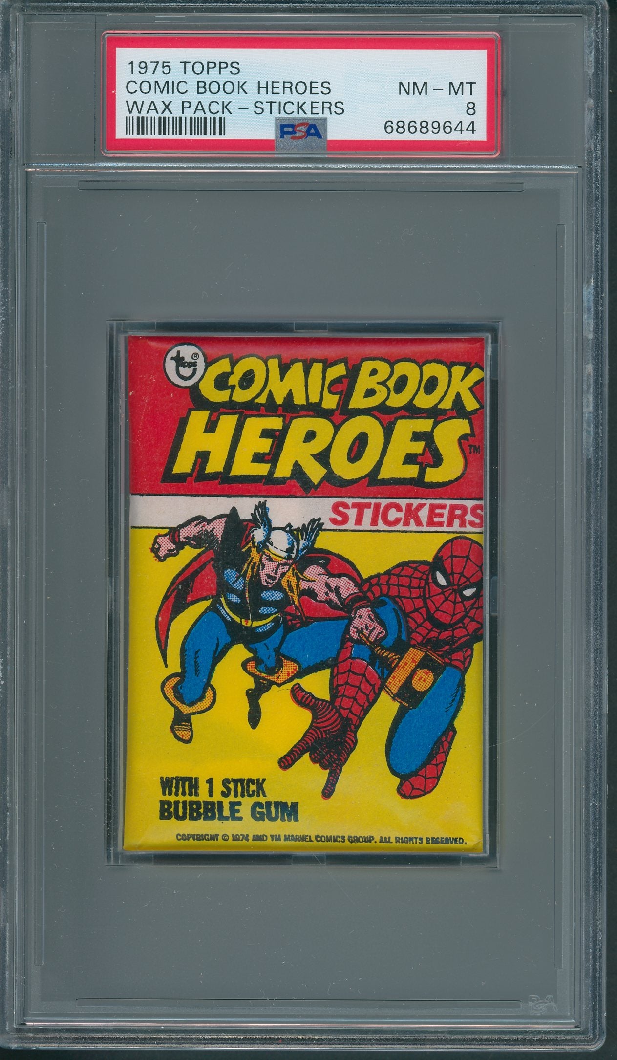 1975 Topps Comic Book Heroes Unopened Wax Pack PSA 8