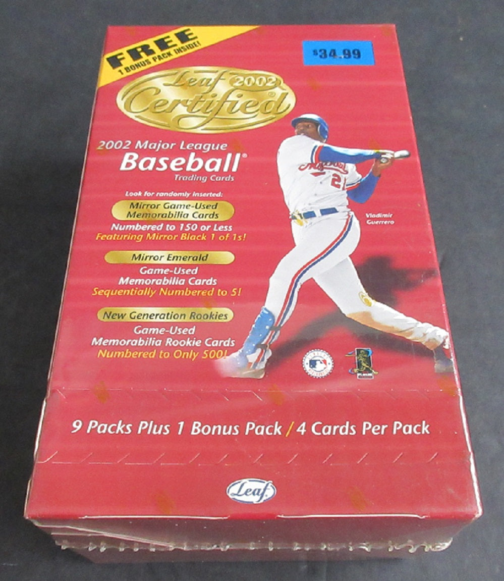 2002 Leaf Certified Baseball Blaster Box (10/4)