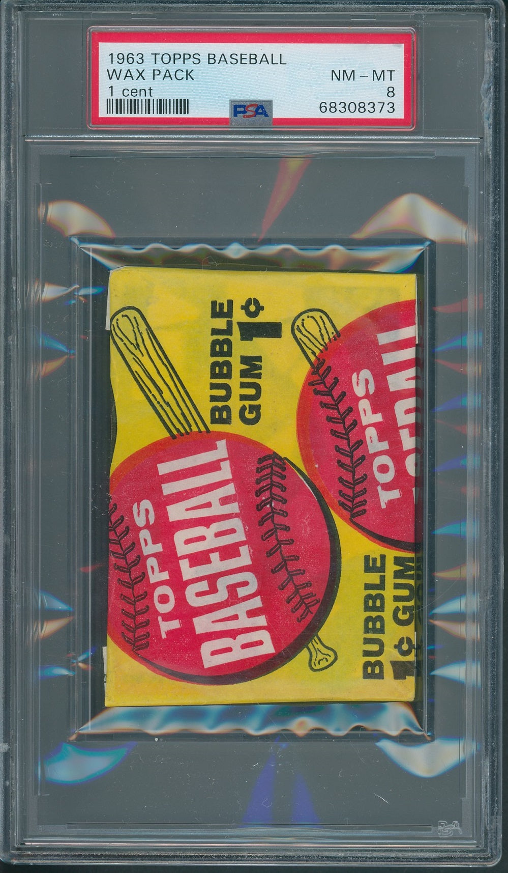 1963 Topps Baseball Unopened 1 Cent Wax Pack PSA 8 *8373