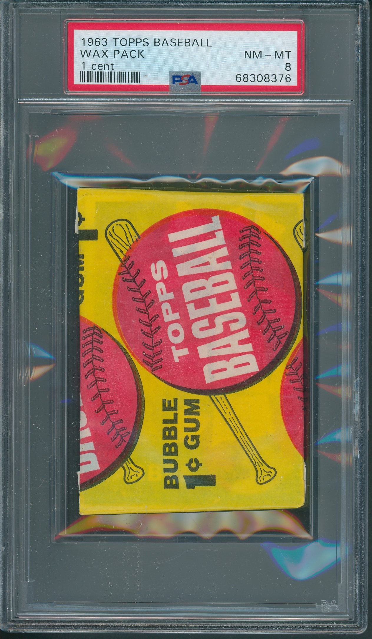 1963 Topps Baseball Unopened 1 Cent Wax Pack PSA 8 *8376