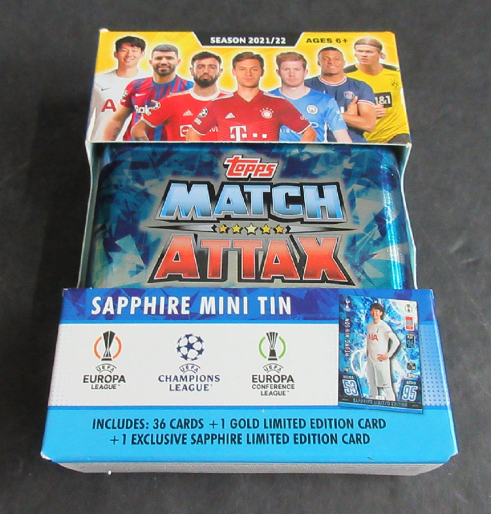 2021/22 Topps Match Attax Soccer Mini Tin Box (Sapphire)