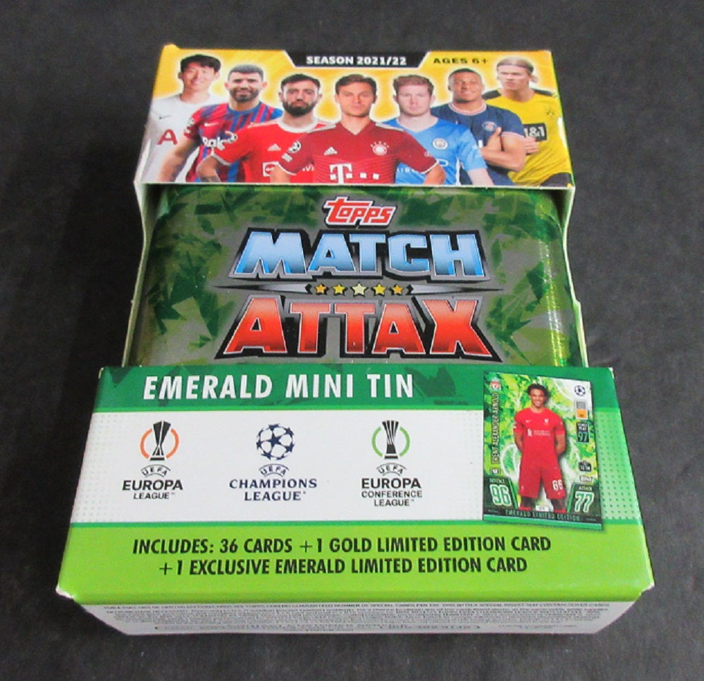 2021/22 Topps Match Attax Soccer Mini Tin Box (Emerald)