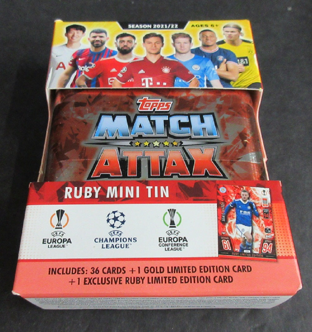 2021/22 Topps Match Attax Soccer Mini Tin Box (Ruby)
