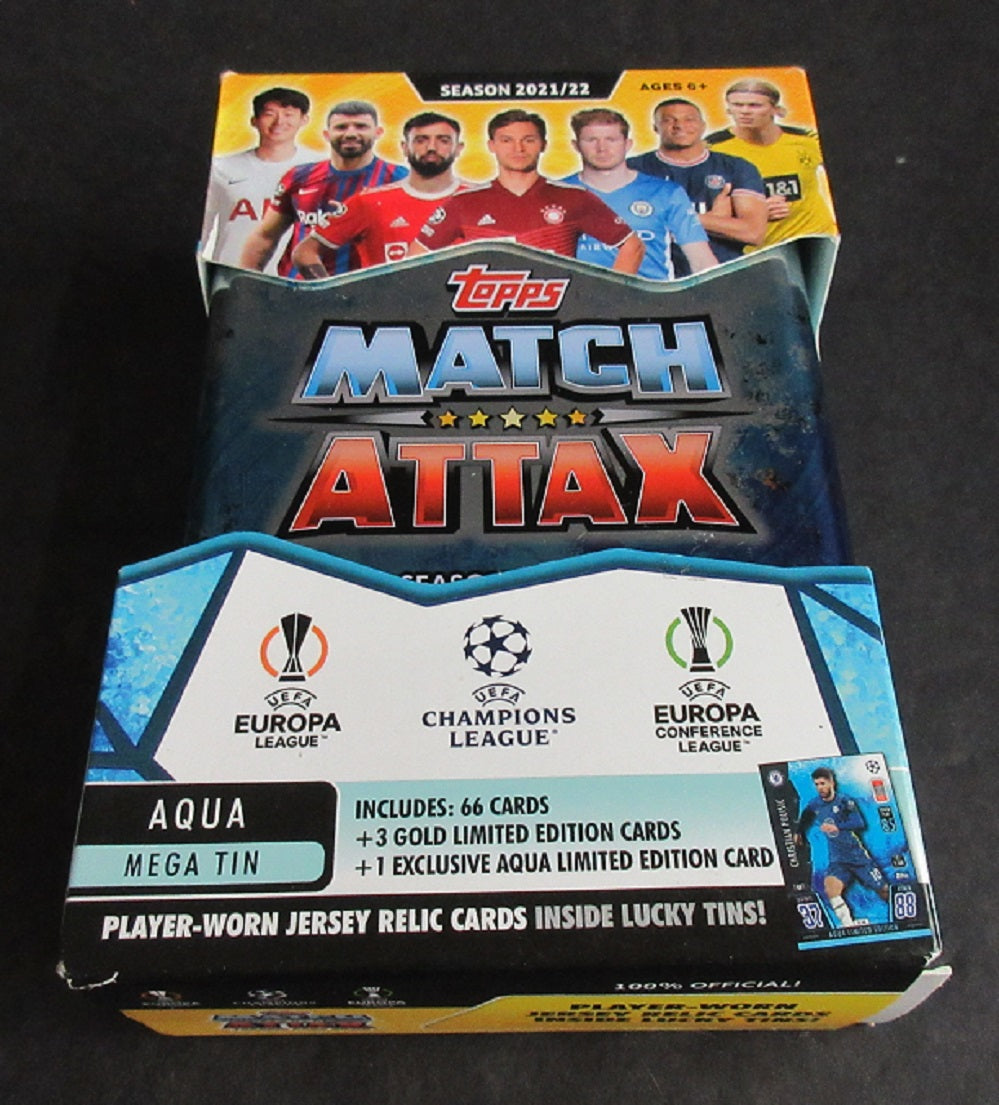 2021/22 Topps Match Attax Soccer Mega Tin Box (Aqua)