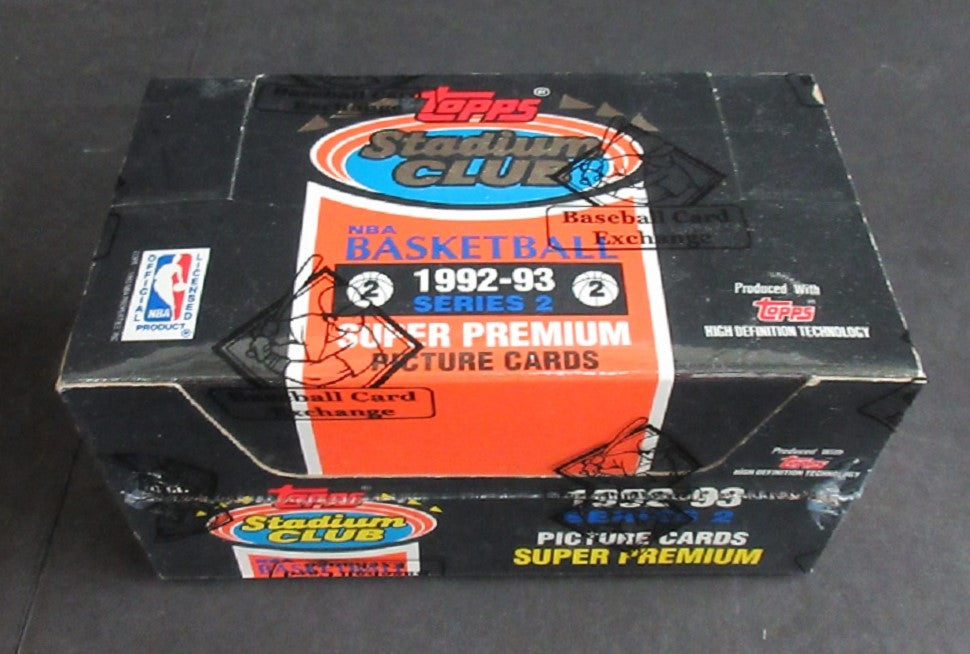 1992/93 Topps Stadium Club Basketball Series 2 Jumbo Box (BBCE) (w/ price stickers)
