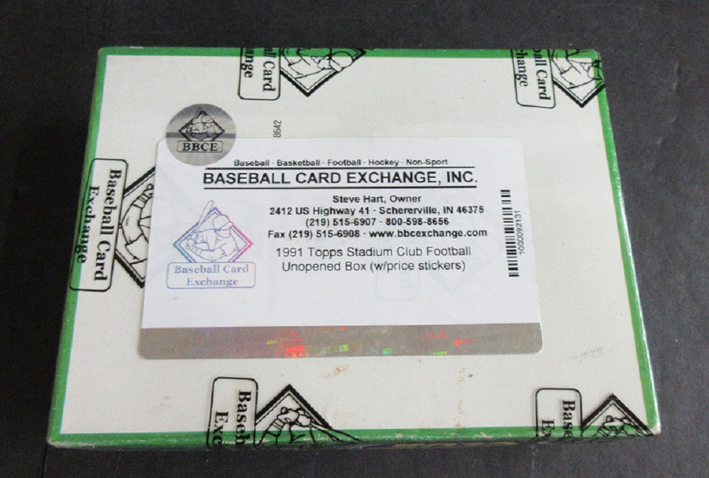 1991 Topps Stadium Club Football Unopened Box (BBCE) (w/ price stickers)