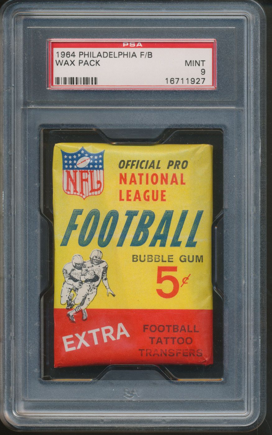 1964 Philadelphia Football Unopened Wax Pack PSA 9