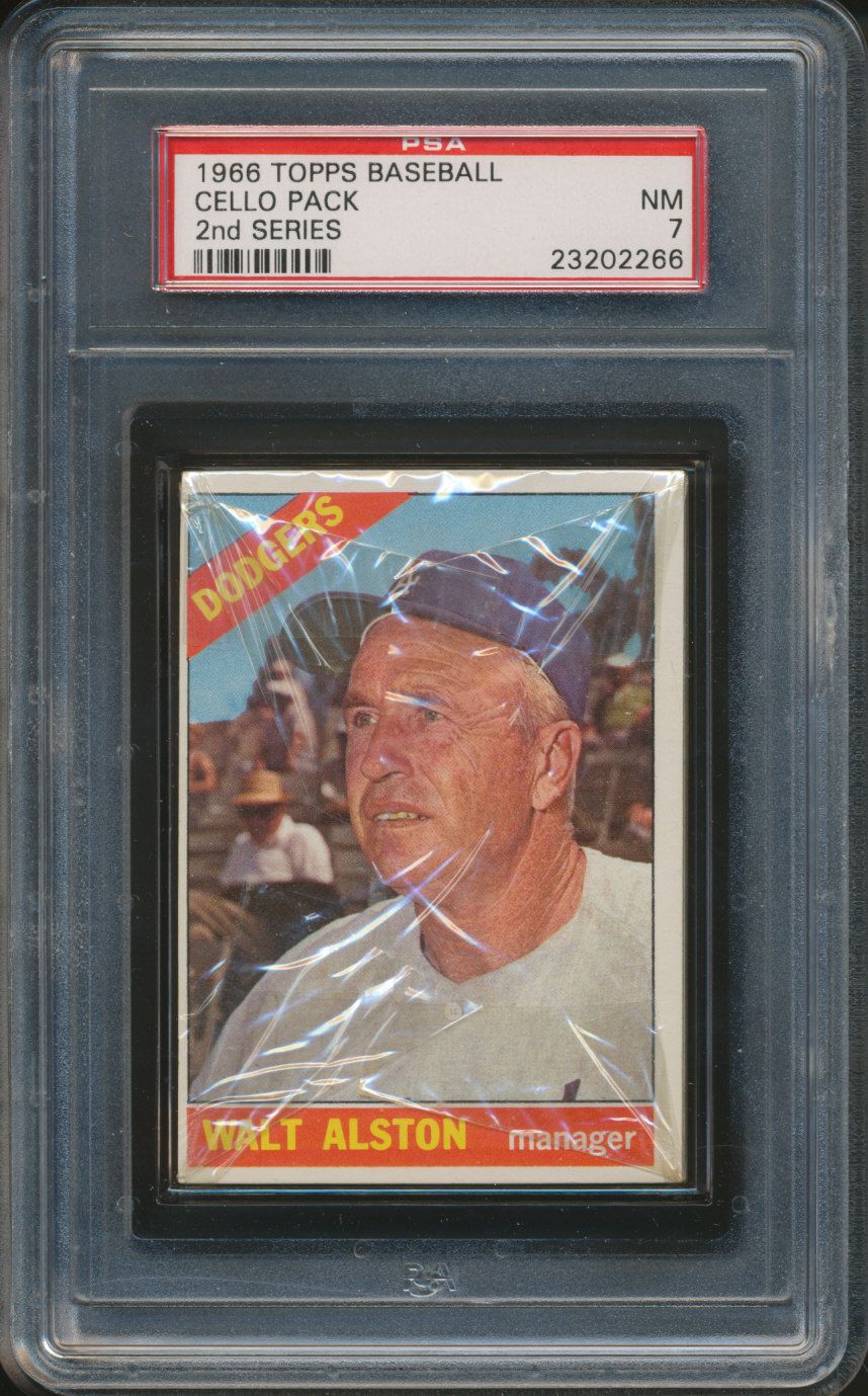 1966 Topps Baseball Unopened 2nd Series Cello Pack PSA 7