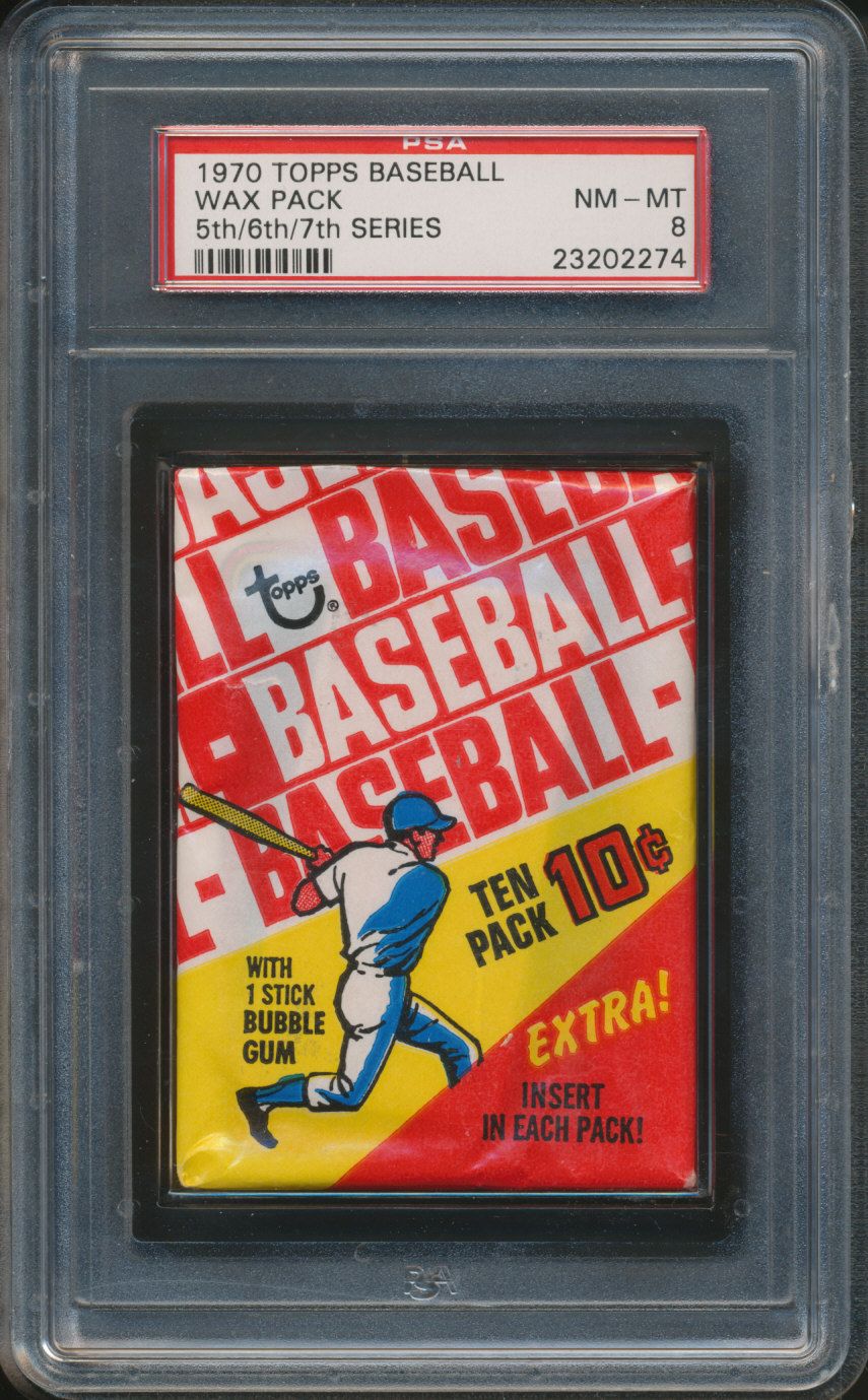 1970 Topps Baseball Unopened Series 5/6/7 Wax Pack PSA 8