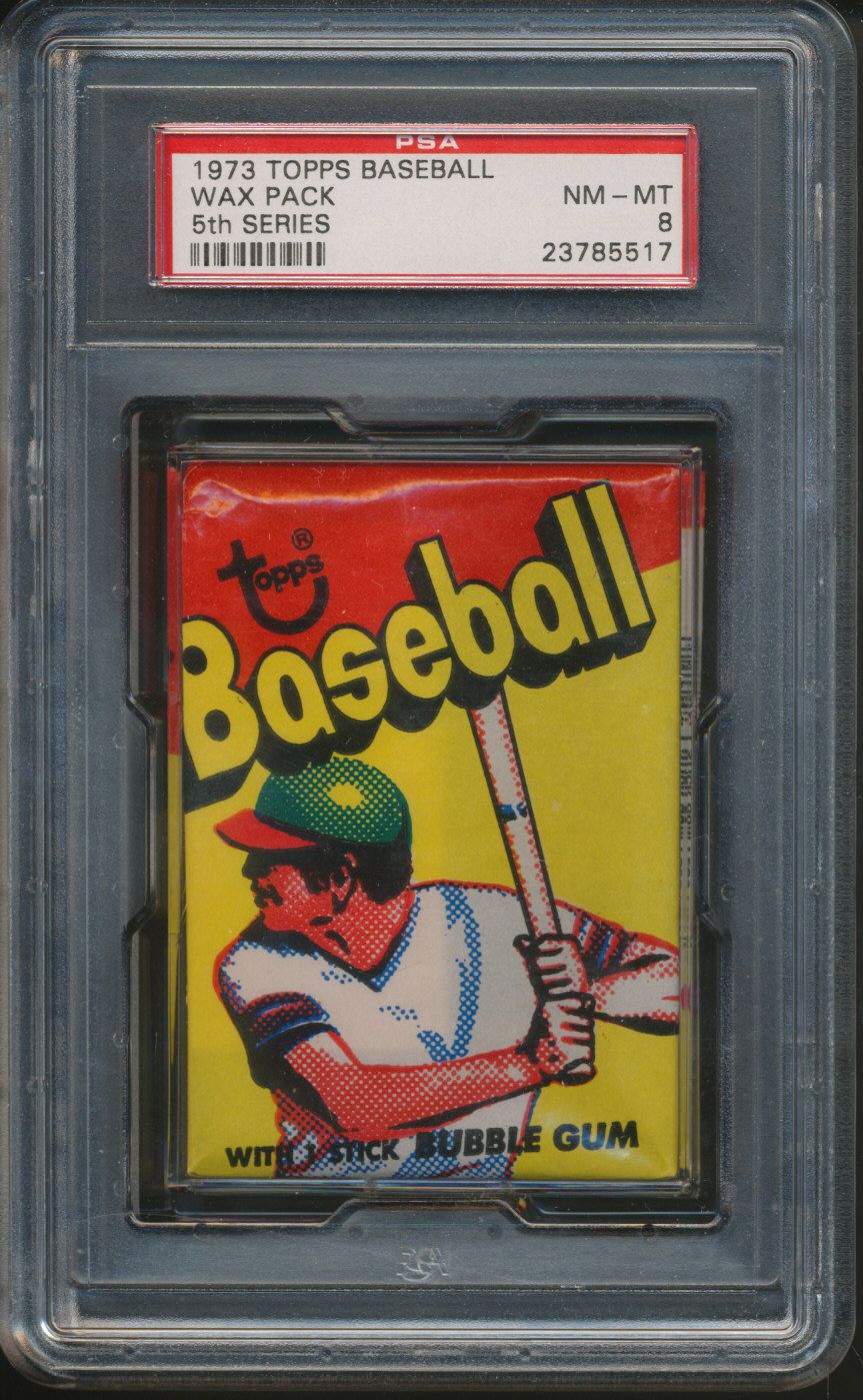 1973 Topps Baseball Unopened Series 5 Wax Pack PSA 8