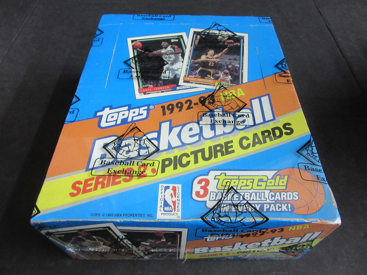 1992/93 Topps Basketball Series 2 Rack Box (BBCE)