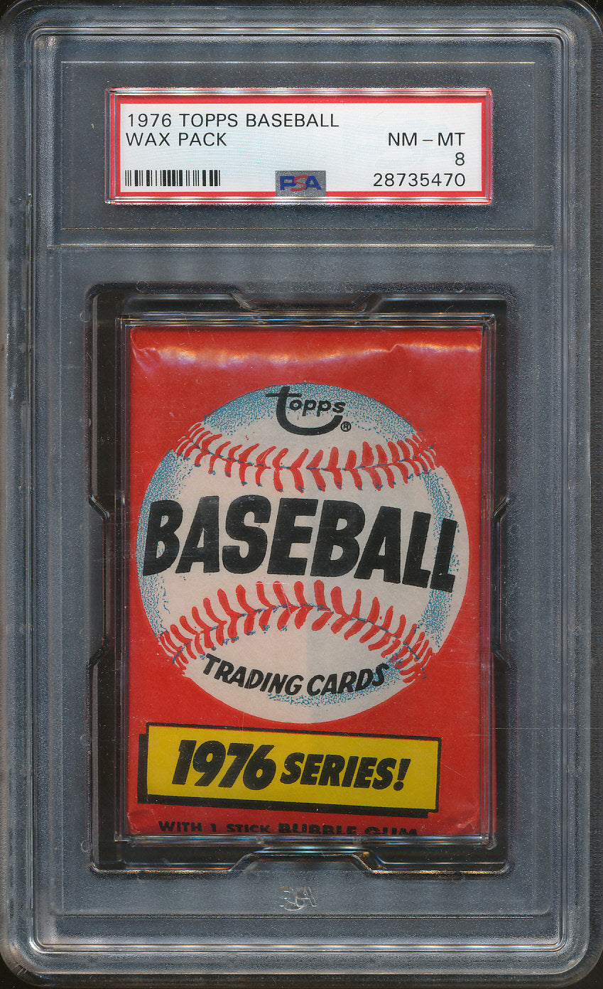 1976 Topps Baseball Unopened Wax Pack PSA 8 (1976 Series)