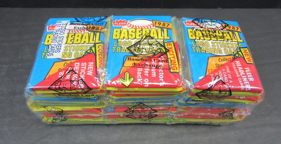 1987 Fleer Baseball Unopened Wax Pack Rack (Blue Wrapper) (Lot of 12) (BBCE)