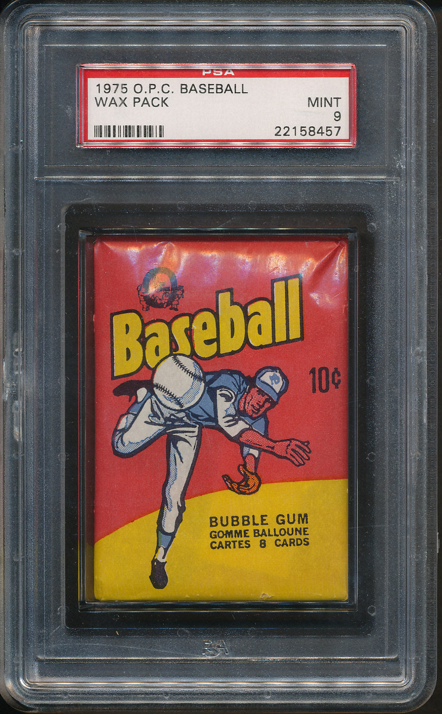 1975 OPC O-Pee-Chee Baseball Unopened Wax Pack PSA 9