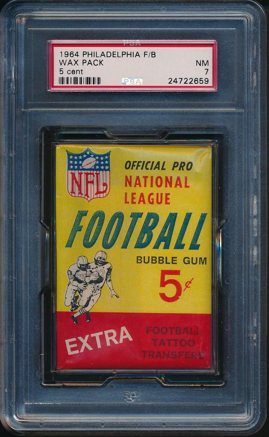 1964 Philadelphia Football Unopened Wax Pack PSA 7