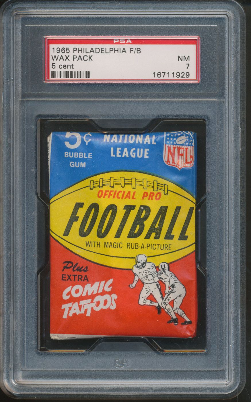 1965 Philadelphia Football Unopened Wax Pack PSA 7