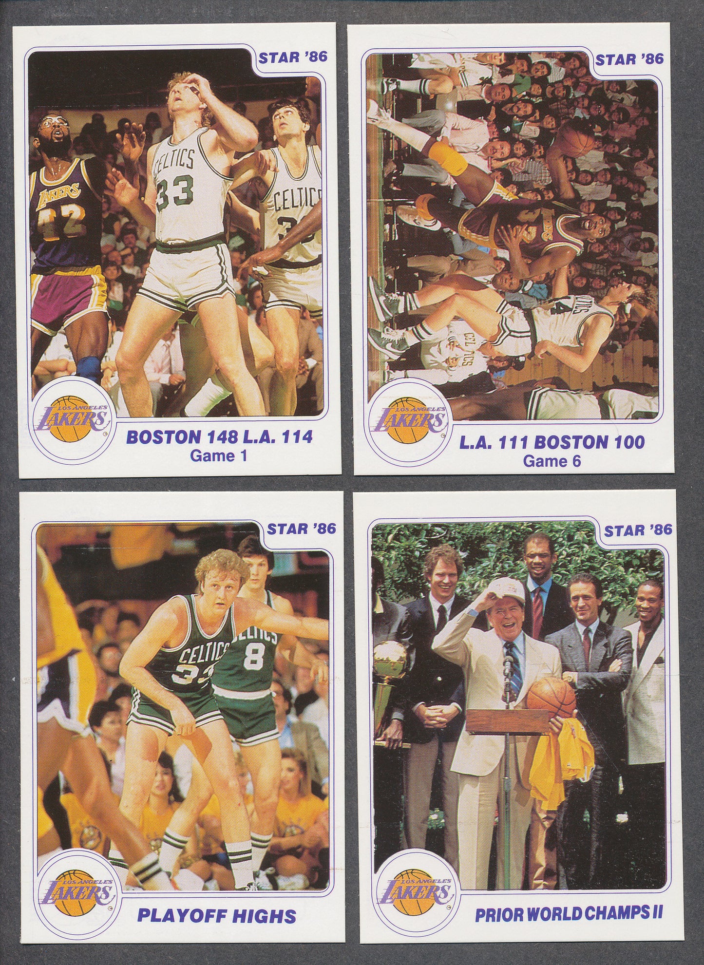 1986 Star Basketball Lakers Champs Complete Set NM NM/MT