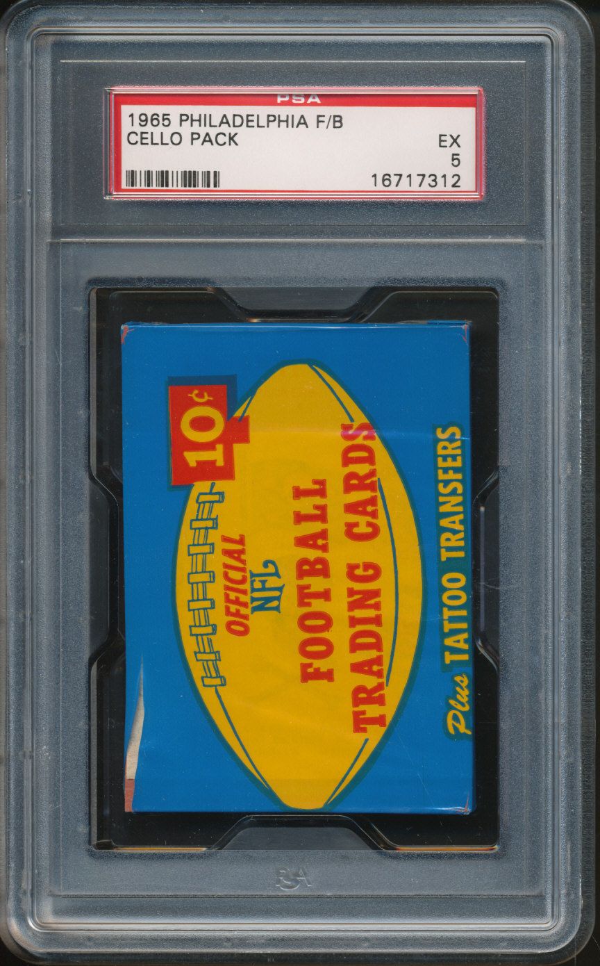 1965 Philadelphia Football Unopened Cello Pack PSA 5