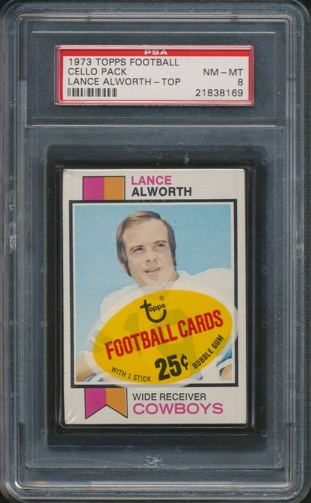 1973 Topps Football Unopened Cello Pack PSA 8