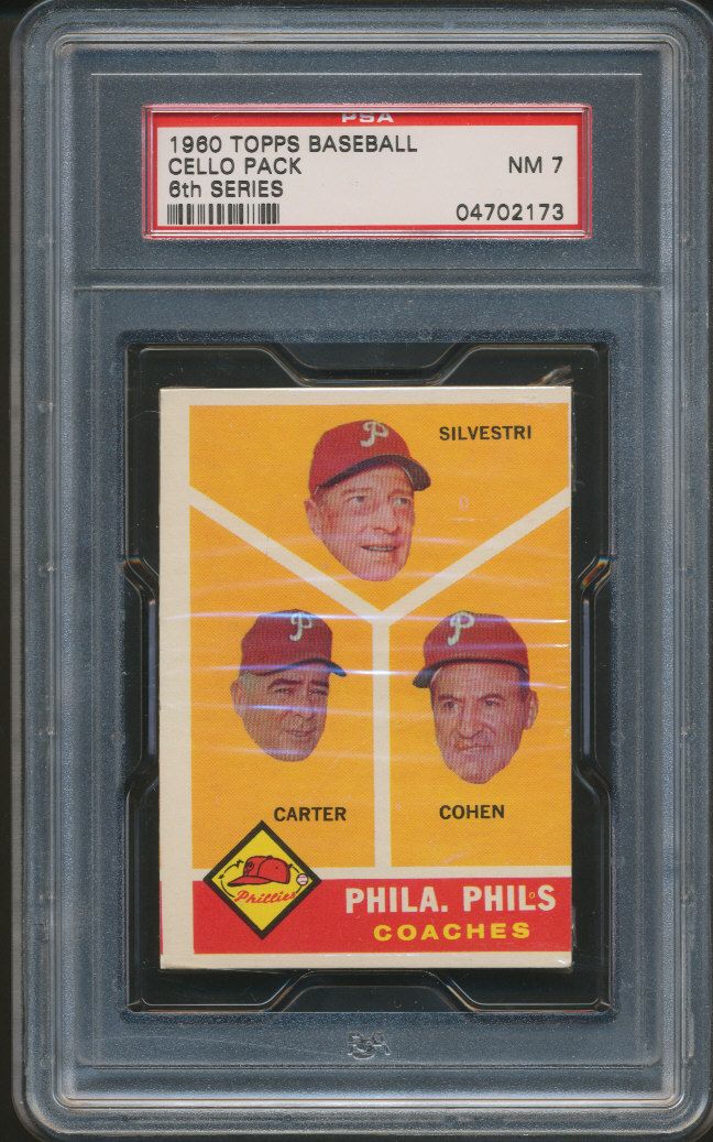 1960 Topps Baseball Unopened 6th Series Cello Pack PSA 7