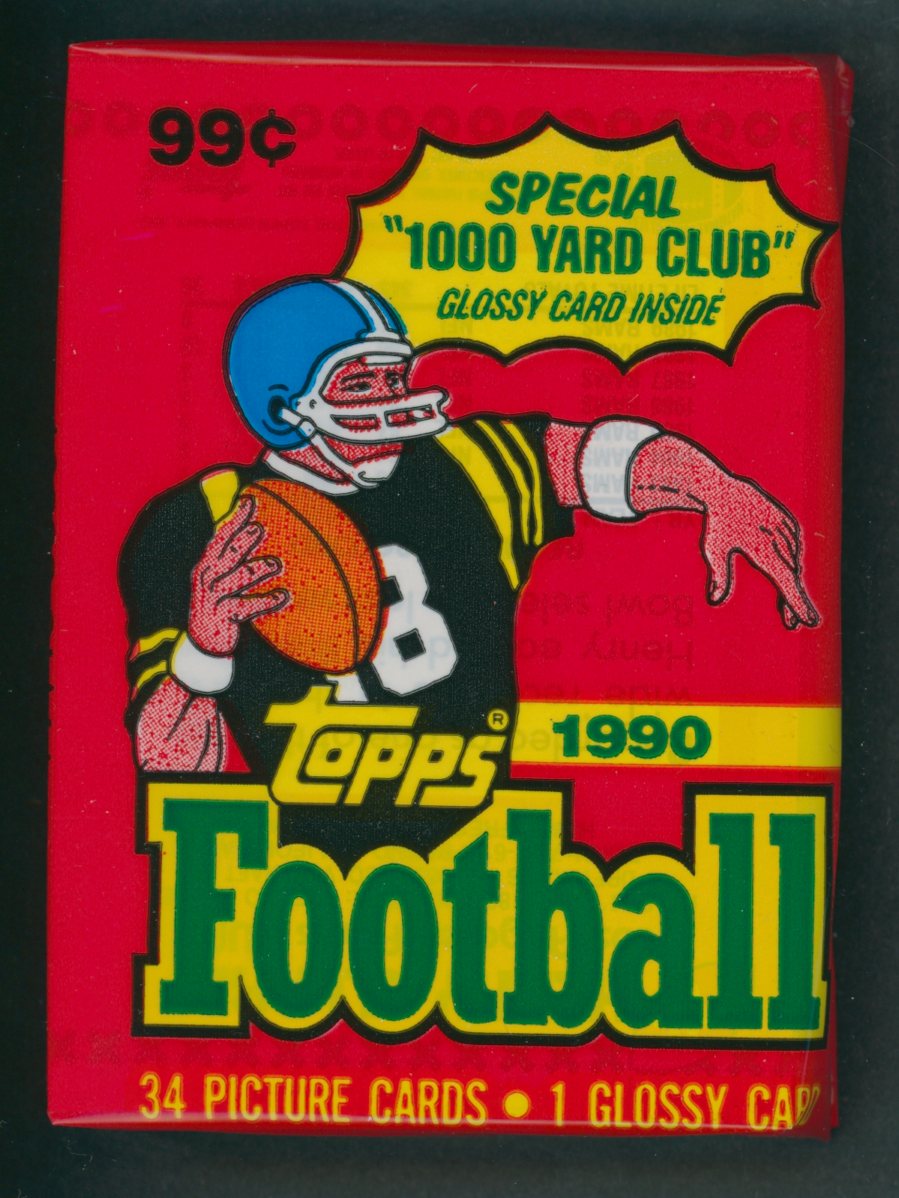 1990 Topps Football Unopened Cello Pack