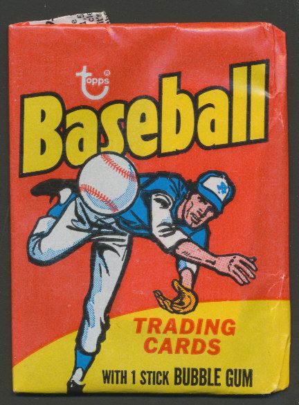 1976 Topps Baseball Unopened (2 Card) Fun Pack Wax Pack (1975 wrapper)