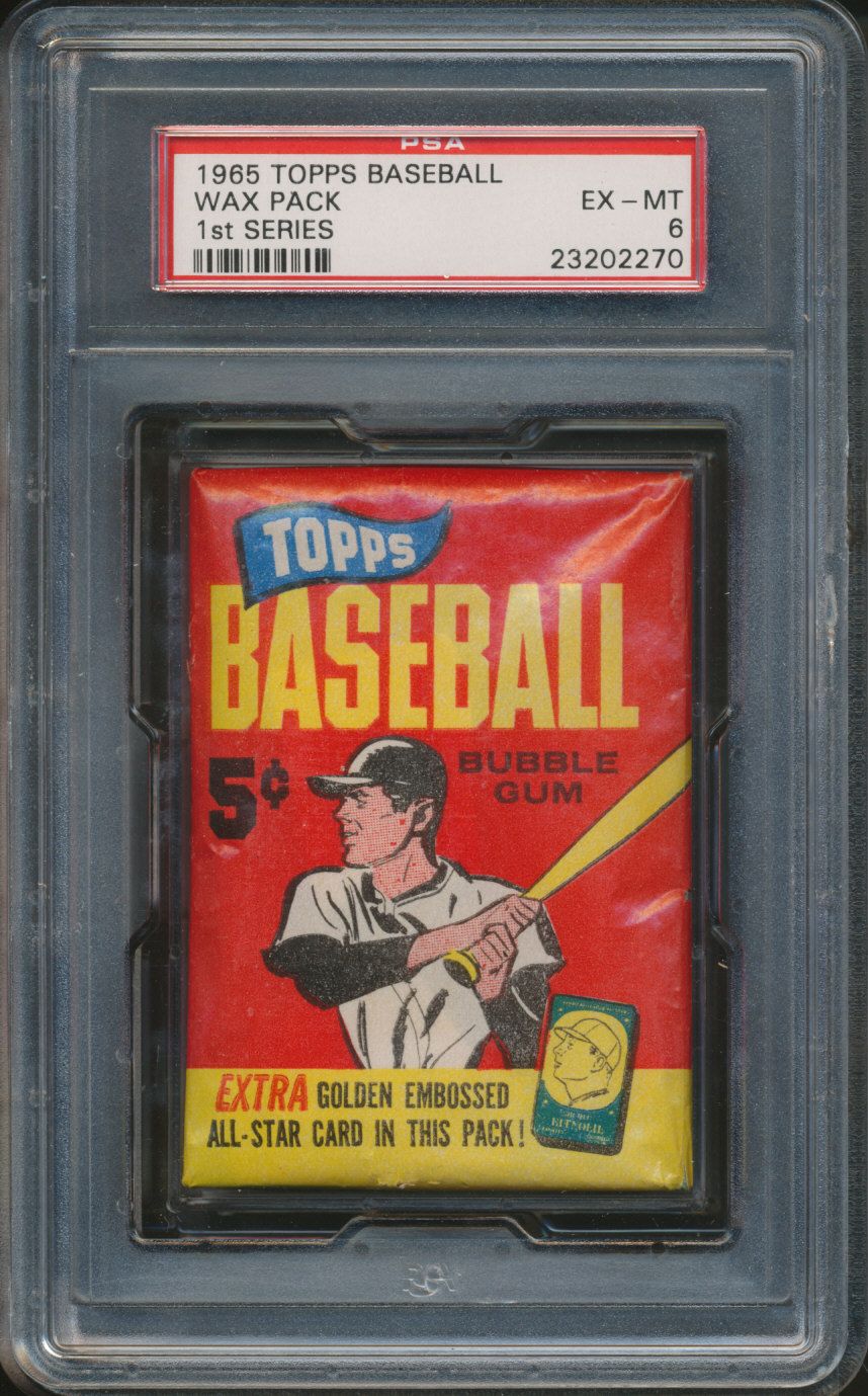 1965 Topps Baseball Unopened Series 1 Wax Pack PSA 6