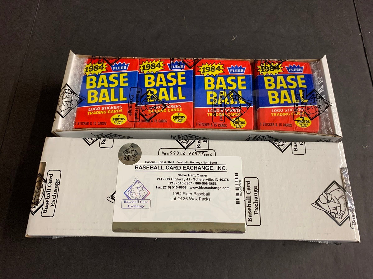 1984 Fleer Baseball Unopened Wax Pack (Lot of 36) (BBCE)