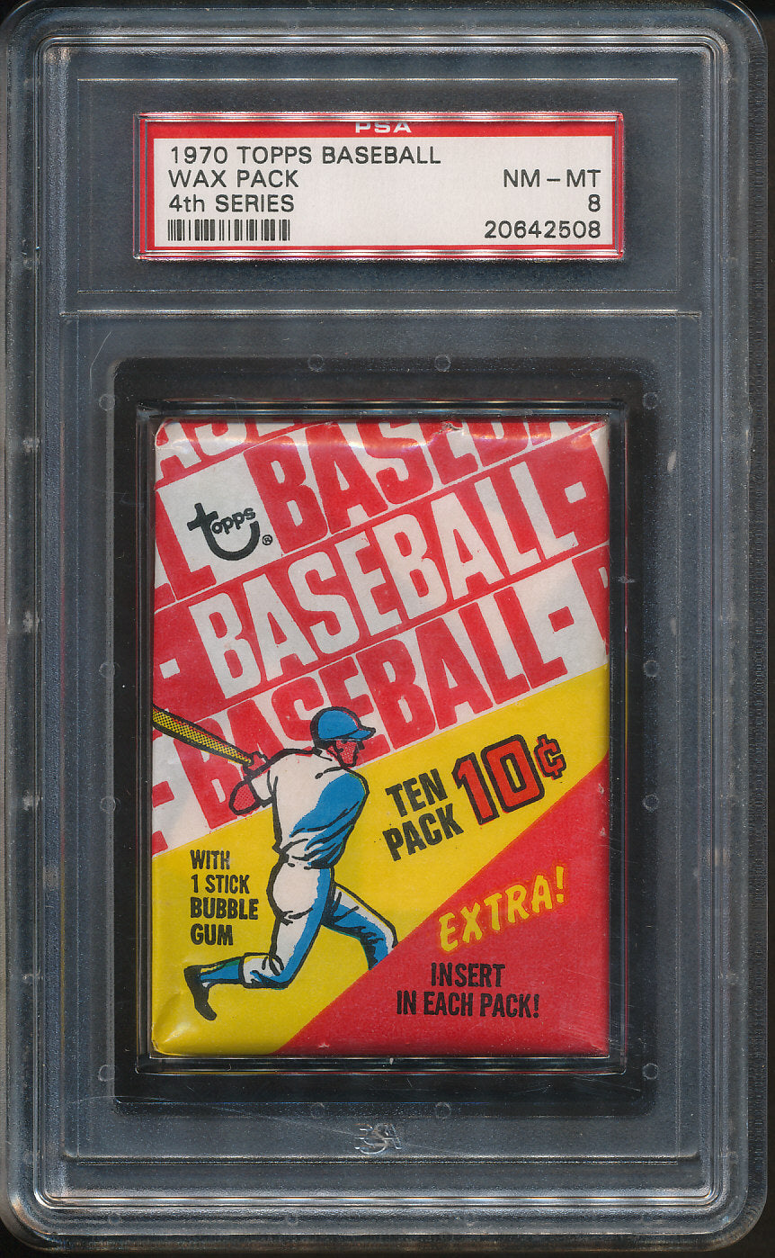 1970 Topps Baseball Unopened Series 4 Wax Pack PSA 8