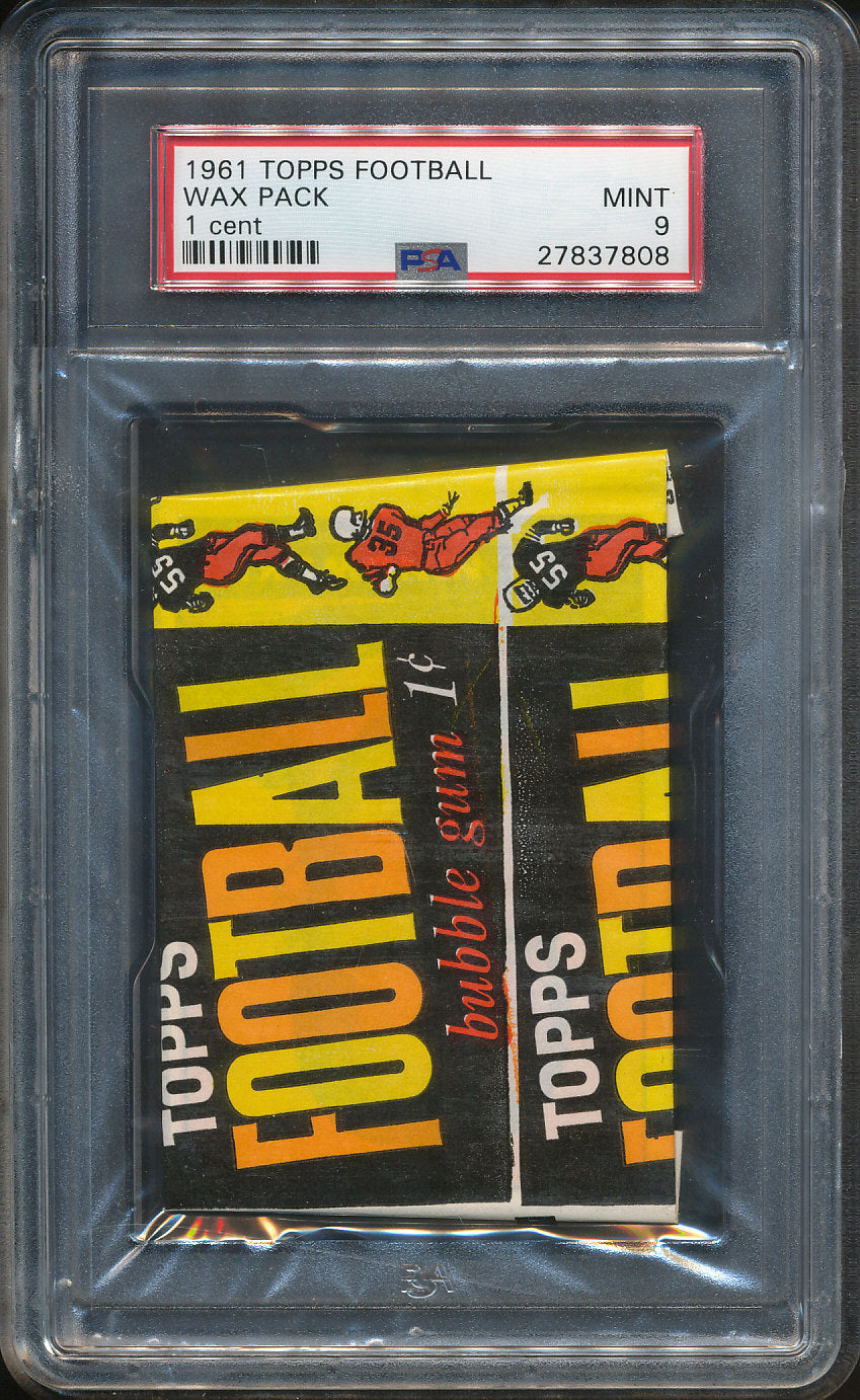 1961 Topps Football Unopened 1 Cent Wax Pack PSA 9