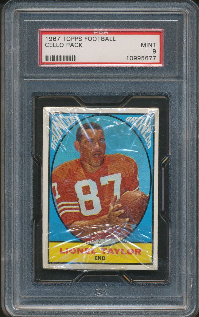 1967 Topps Football Unopened Cello Pack PSA 9