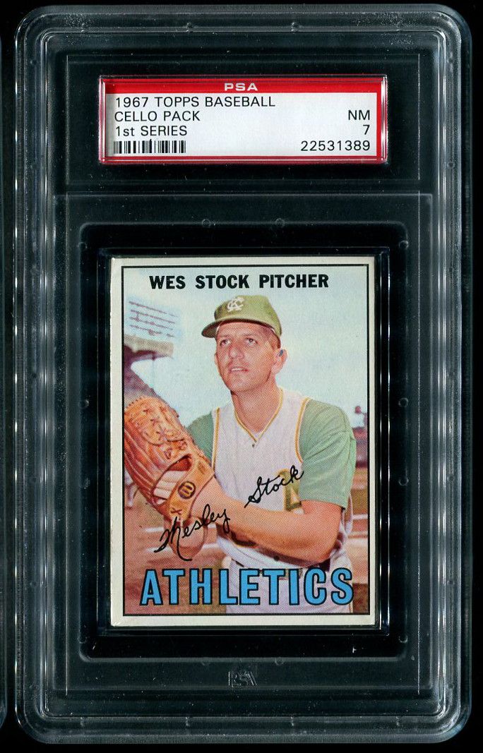 1967 Topps Baseball Unopened 2nd Series Cello Pack PSA 7 Matthews Top