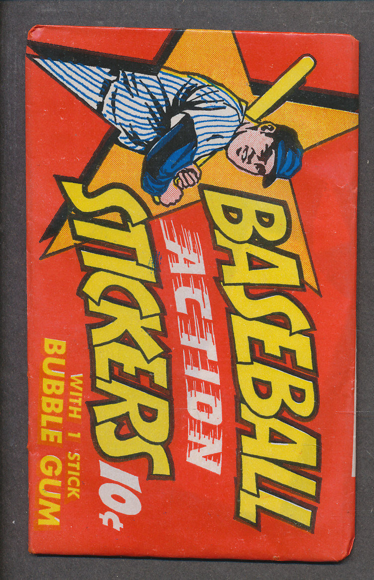 1967 Topps Baseball Action Stickers Unopened Wax Pack